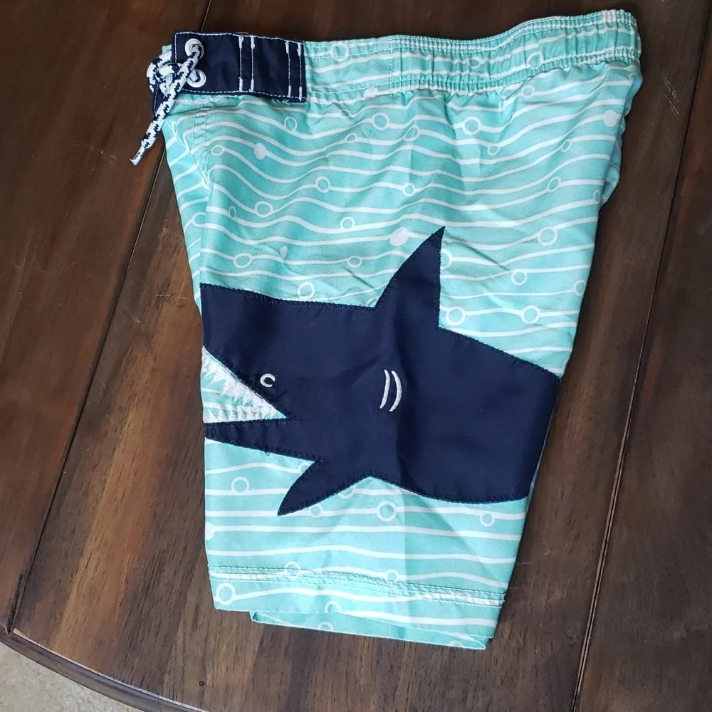 Gymboree Shark Toddler Bow Swim Trunks Shorts Sz 4T